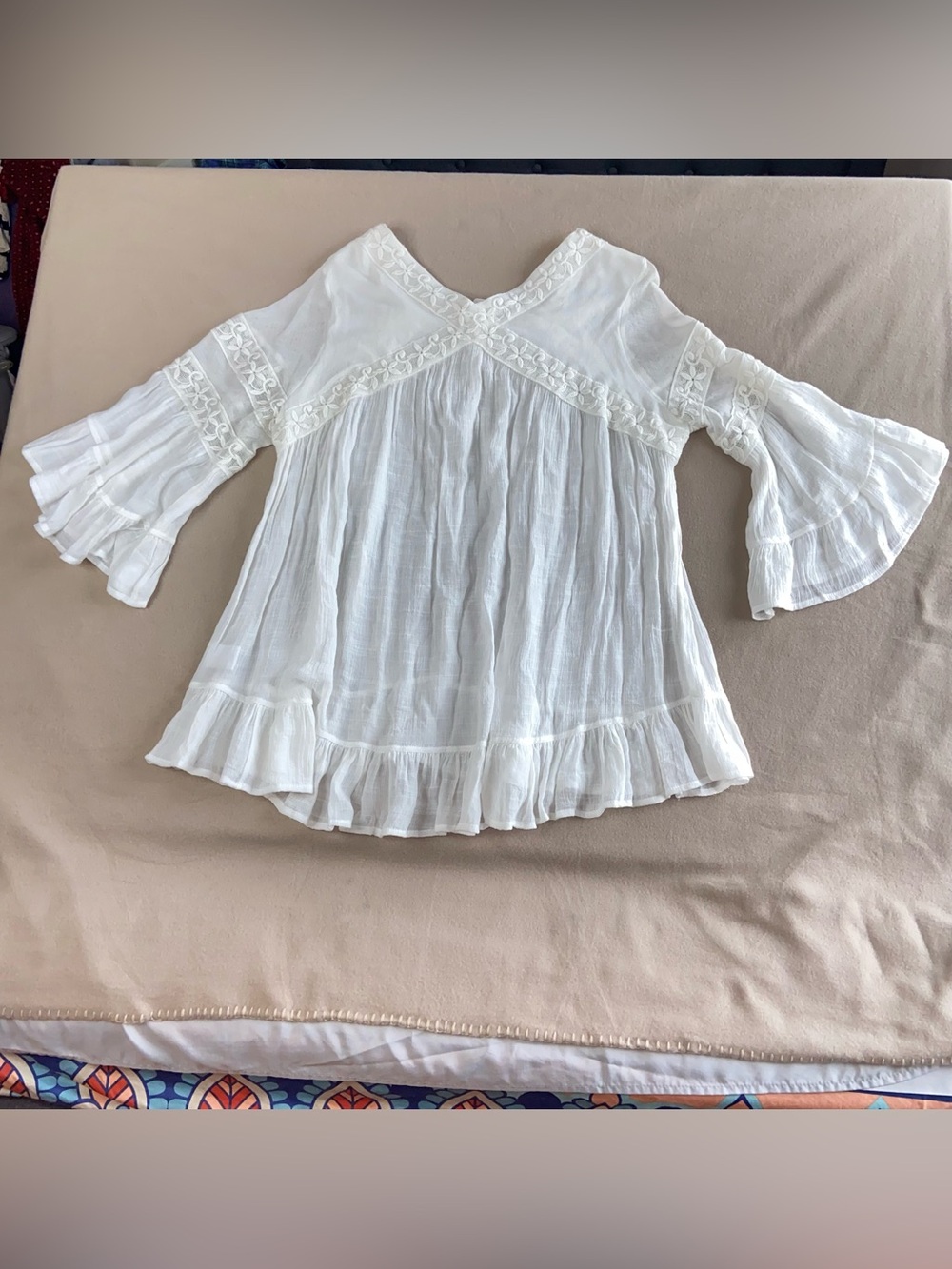 Indigo Soul - Gauze White Tunic Blouse Size - size XL NWT